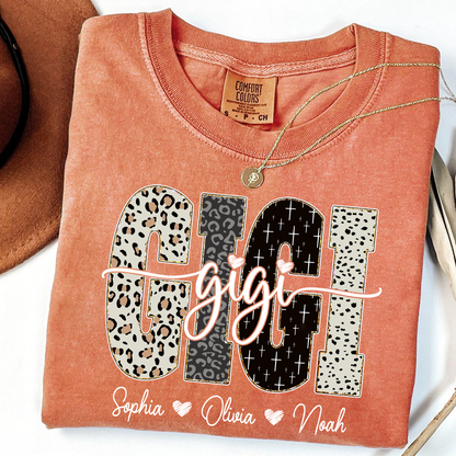 Comfort Colors® T-Shirt Bible Style Design, Custom Gift For Gigi And Her Grandchildren