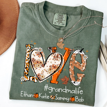 Comfort Colors® Custom Love Fall, Personalized Halloween for Grandma And Grandkids