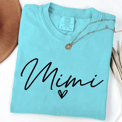 Personalized Women's Tee with Heart, For Gift Mimi And Kids Gift Idea