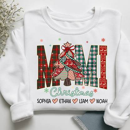Personalized Mimi Christmas Sweatshirt, Customized Gifts for Grandma and Grandchild