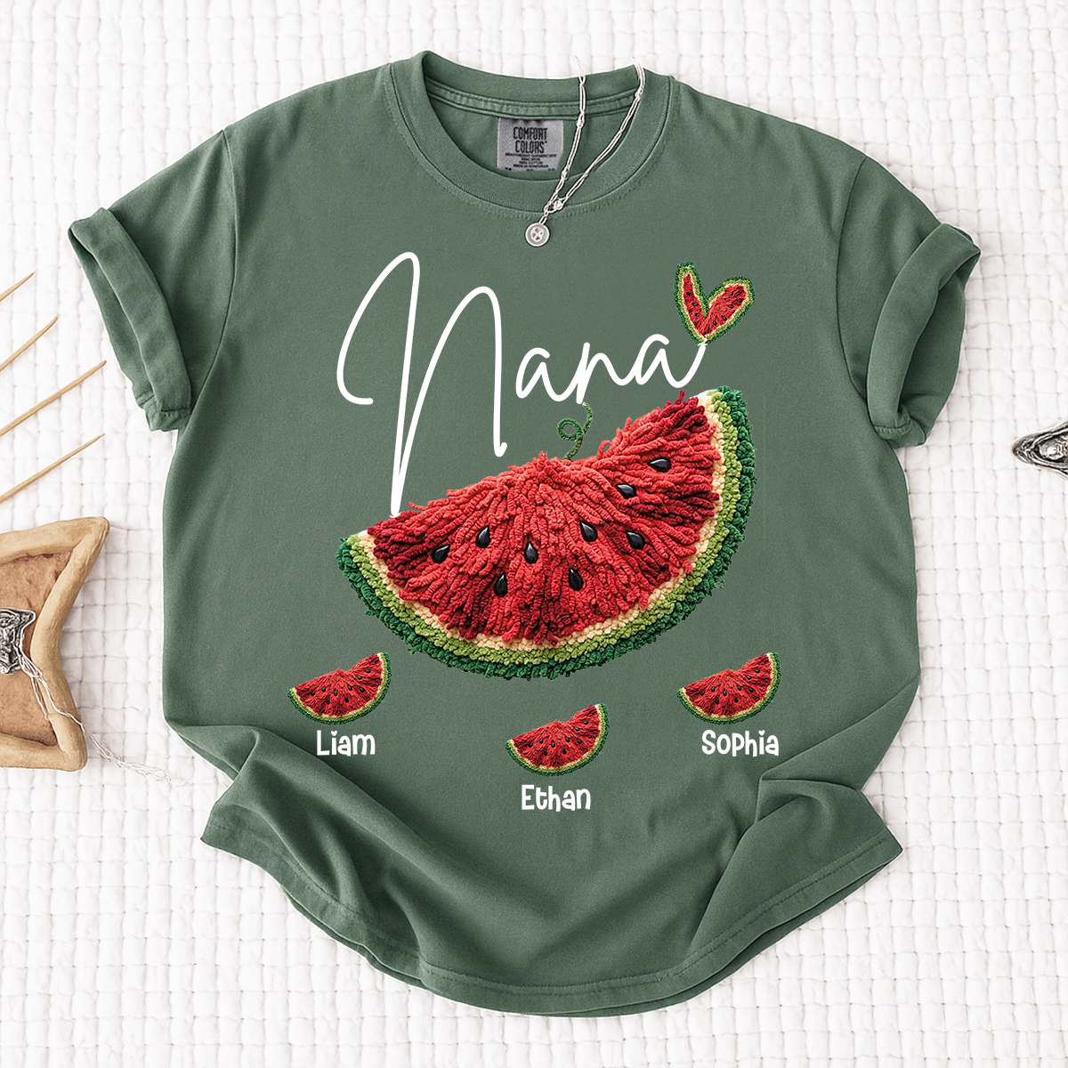 Comfort Colors® Custom Nana Watermelon Shirt, Cute 4th of July Summer Grandma Gift