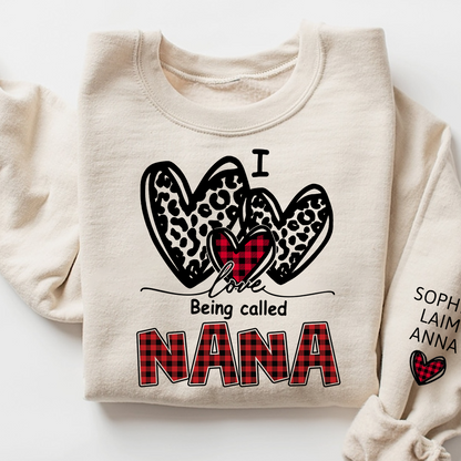 Personalized I Love Being Called Mimi Sweatshirt,Heart Valentine Gifts For Grandma And Grandchildren's