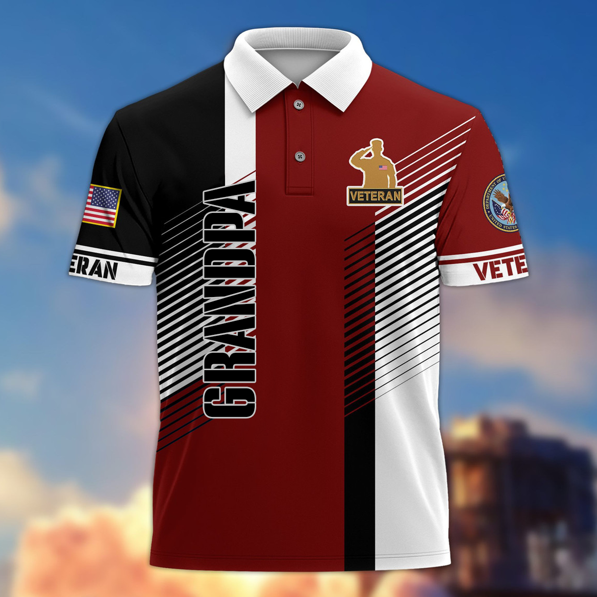 Premium US Veterans Polo Shirt, Gifts On Father's Day 3D Polo Shirt