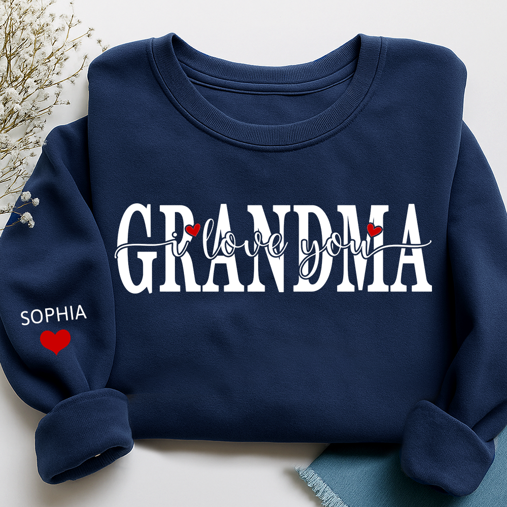 Personalized Family Sweatshirt for Grandma, Loved Beyond Measure Design, Custom Names Crewneck