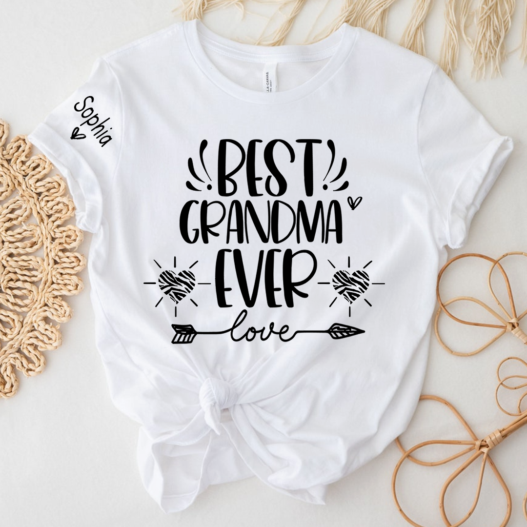 Personalized Best Grandma Ever, Custom T-Shirts For Grandma And Kids