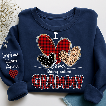 I Love Being Called Grammy Sweatshirt, Personalized Grandma Shirt with Kids Names