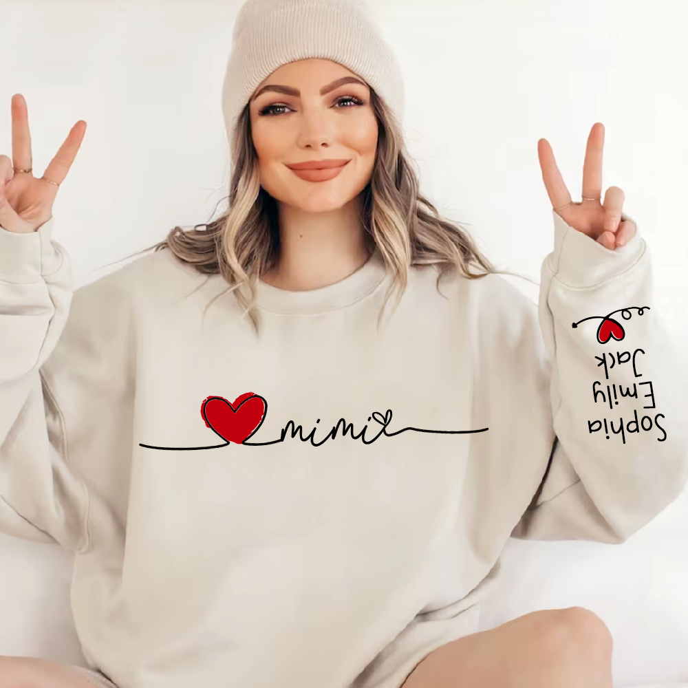 Gigi Heart Personalized Sweatshirt, Custom Grandma Gift with Kids
