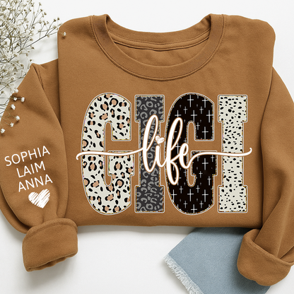 Custom Bible Style Gigi Life Sweatshirt – Personalized Gift for Grandma, Gigi, or Mimi with Grandkids’ Names