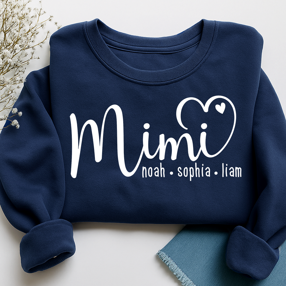Personalized Mimi Sweatshirt, Custom Name Est. 2025 Grandma Holiday Gift