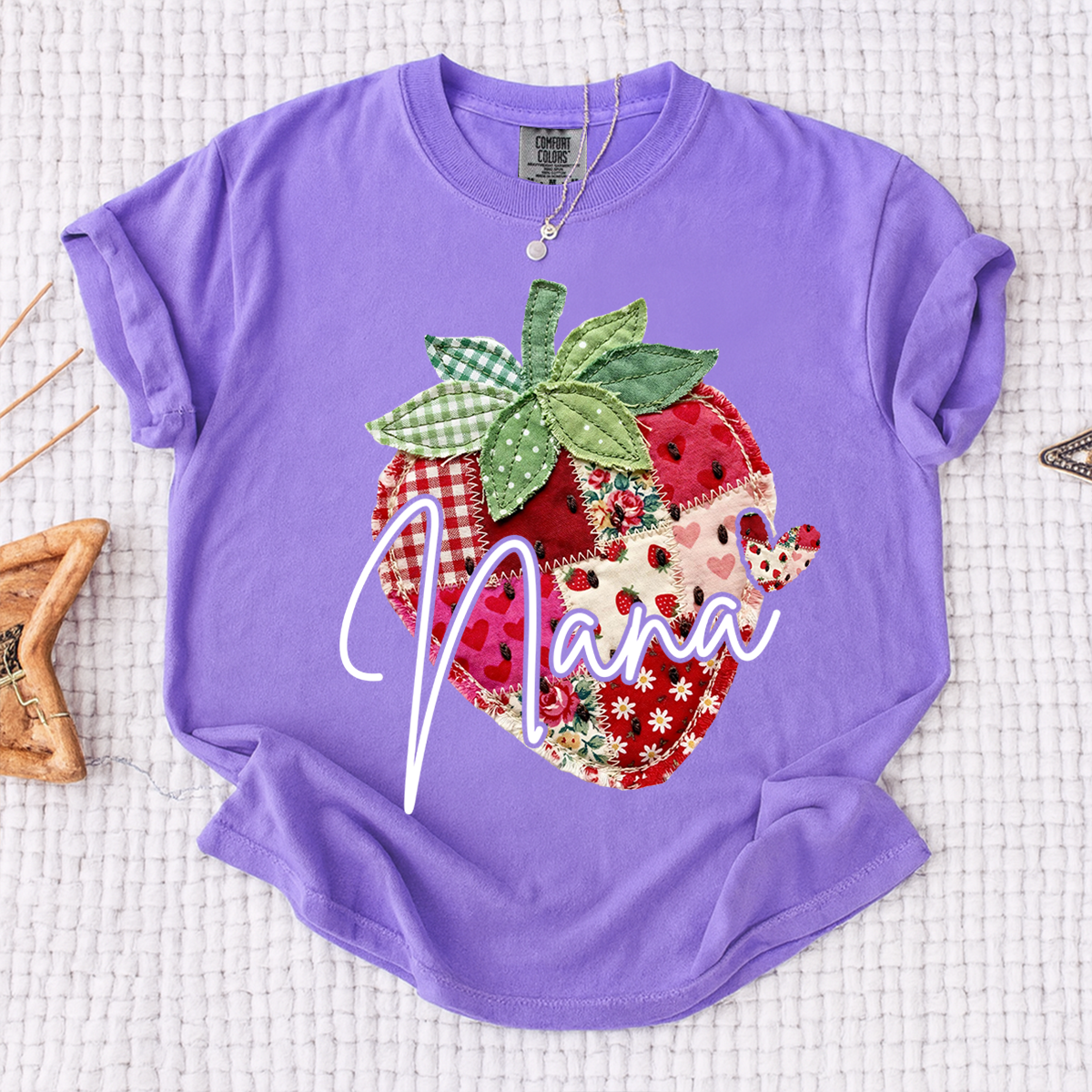 Comfort Colors® Customized Mimi Shirt with Names, Sweet Strawberry Spring Grandma Gift