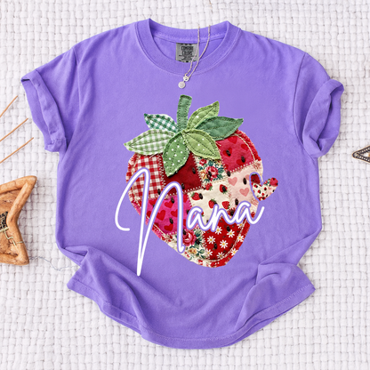 Comfort Colors® Customized Mimi Shirt with Names, Sweet Strawberry Spring Grandma Gift