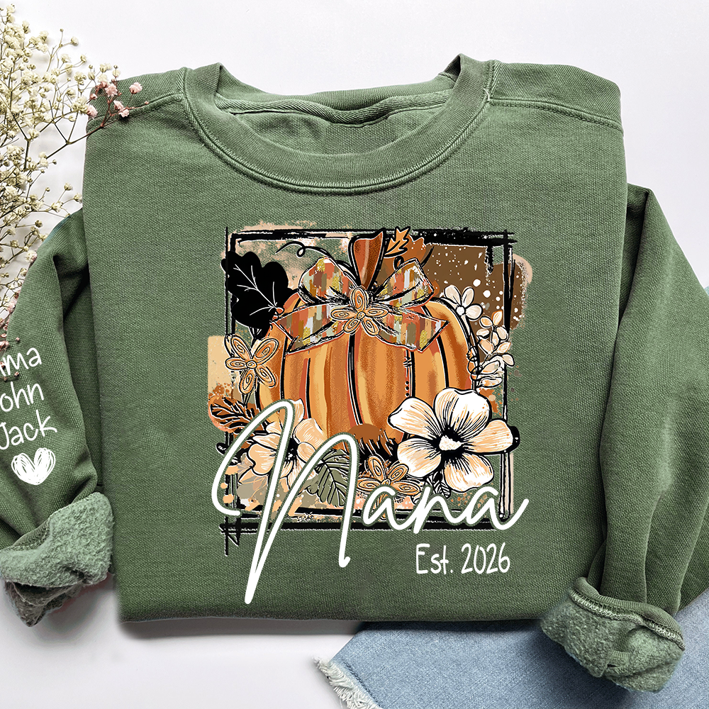 Mimi Fall Pumpkin Bow T Shirt, Personalized Grandma Tee, Autumn Floral Graphic Shirt, Gift for Mimi Lovers and Family