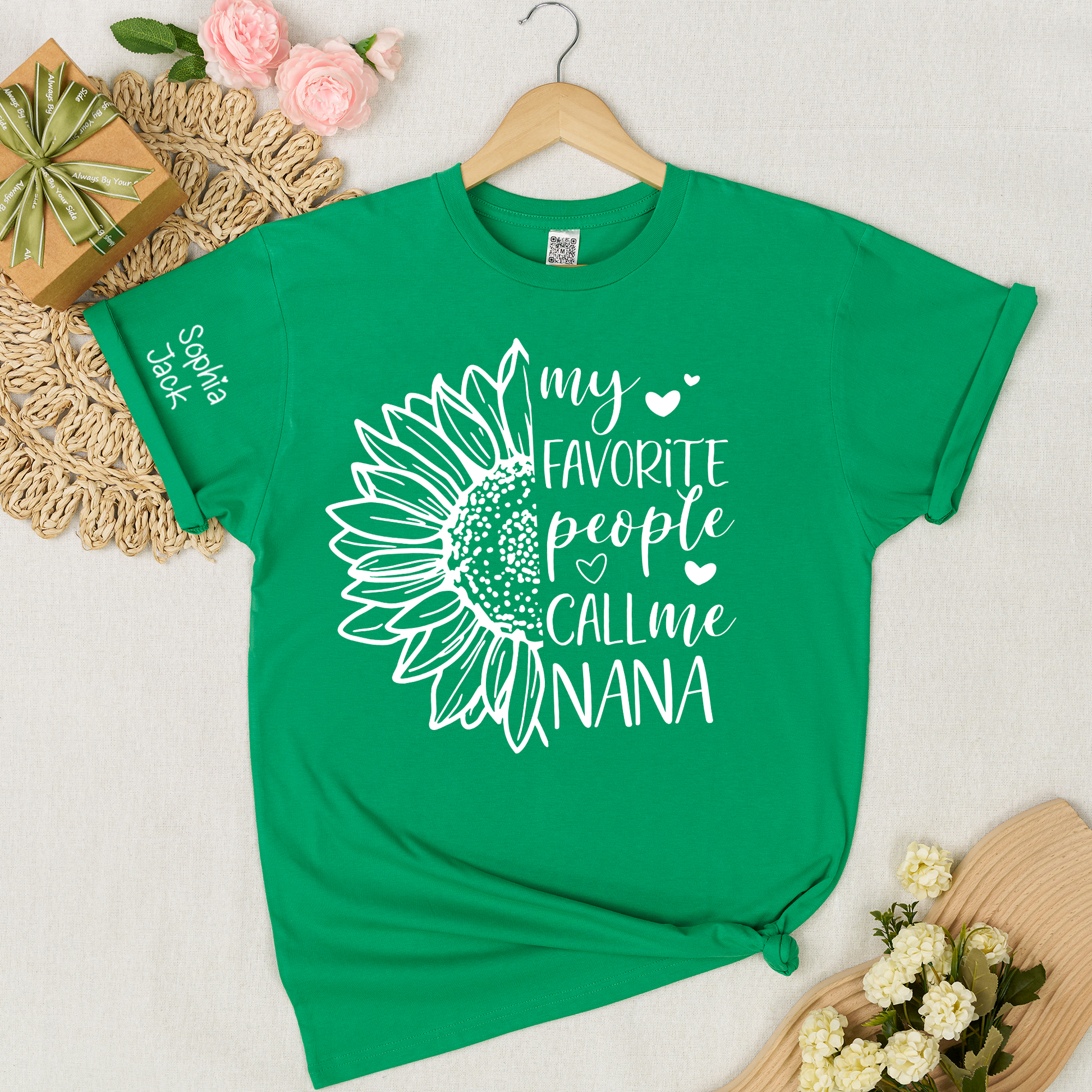 My Favorite People Call Me Nana Shirt – Personalized Sunflower Grandma T-Shirt with Custom Names