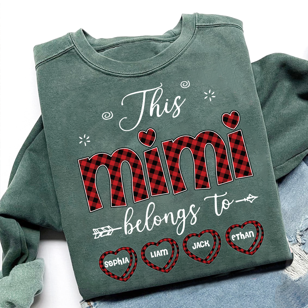Design Caro Print Mimi Sweatshirt, This Mimi Belongs To Grandma And Kids