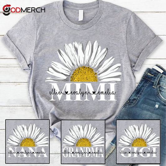 Personalized Mimi And Grandkids Daisy , Mother's Day Gift Grandma Comfort Colors T-Shirt