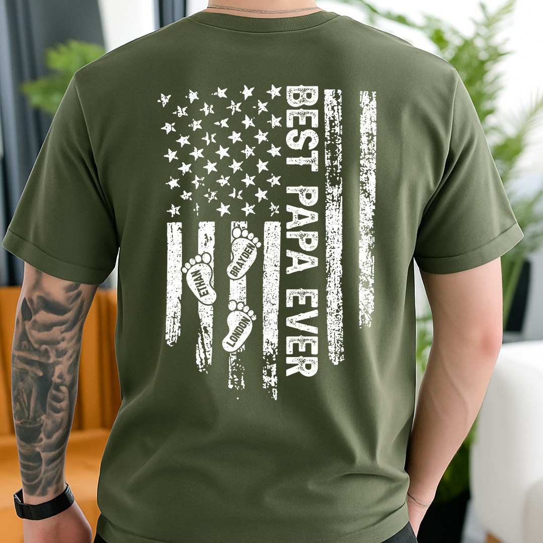 Best Dad Ever Flag Shirt | Personalized Father's Day Gift for Him