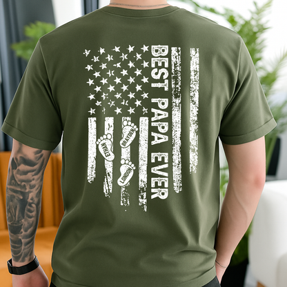 Best Dad Ever Flag Shirt | Personalized Father's Day Gift for Him
