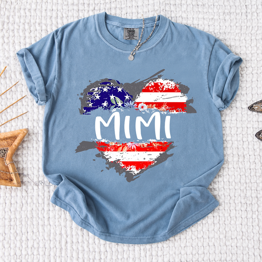 Comfort Colors® Patriotic Mimi Shirt, American Flag Heart Mimi T-Shirt, 4th of July Grandma Tee, Vintage USA Graphic Shirt, Gift For Mother's Day