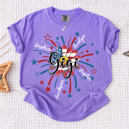 Comfort Colors® 4th of July Mimi T-shirt, A Vibrant American Flag T-shirt, A Gift For Grandma And Her Grandchildren