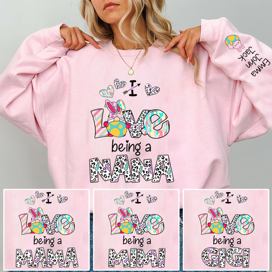 I Love Being a Nana Crewneck Sweatshirt, Sweet Family Love Graphic