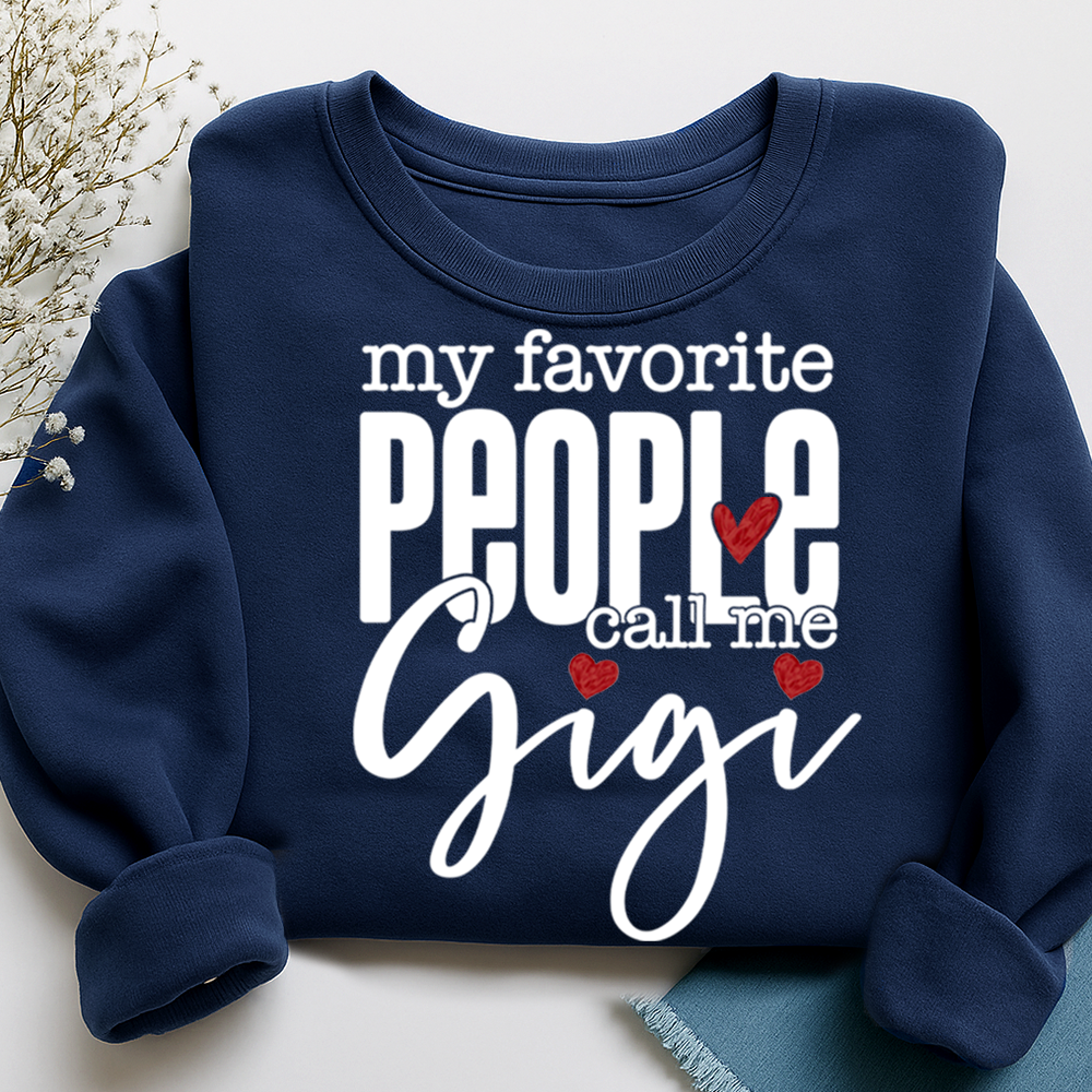 Personalized My Facvorite People Call me Gigi Sweatshirt, Custom Gifts With Grandma and Grandchild Names