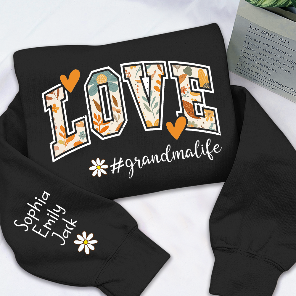 Customized Fall Grandma Life Pumpkin Sweatshirt, Personalized for Grandma And Kids