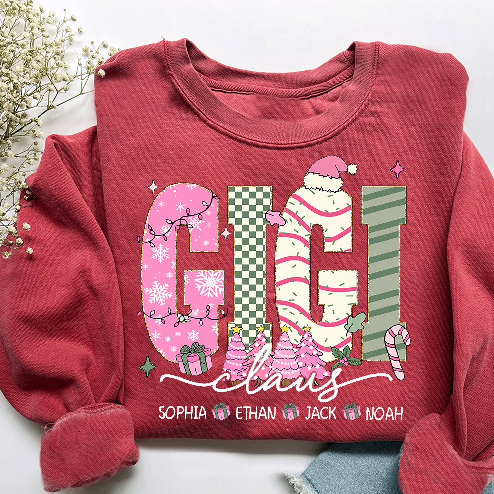 Christmas Mimi Sweatshirt, Custom Family Name Shirt for Grandma