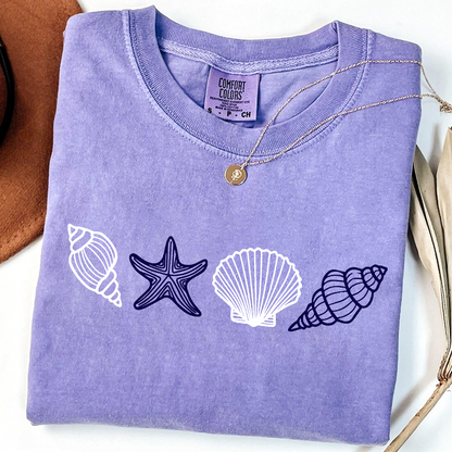 Comfort Colors® SeaShell Shirt, Beach T-Shirt, Summer Woman Shirt, Aesthetic Shirt, Ocean Lover Gift