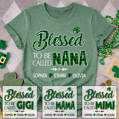 Personalized Nana Caro Green T-shirt, Blessed to Be Called Nana Patrick's Day  Gift for Grandma