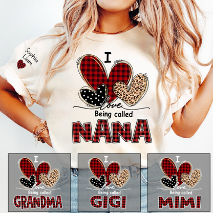 I Love Being Called Nana T-Shirt, Personalized Grandma T-Shirt with Kids Names