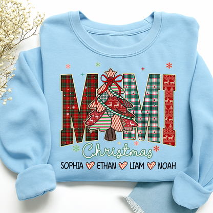 Personalized Mimi Christmas Sweatshirt, Customized Gifts for Grandma and Grandchild