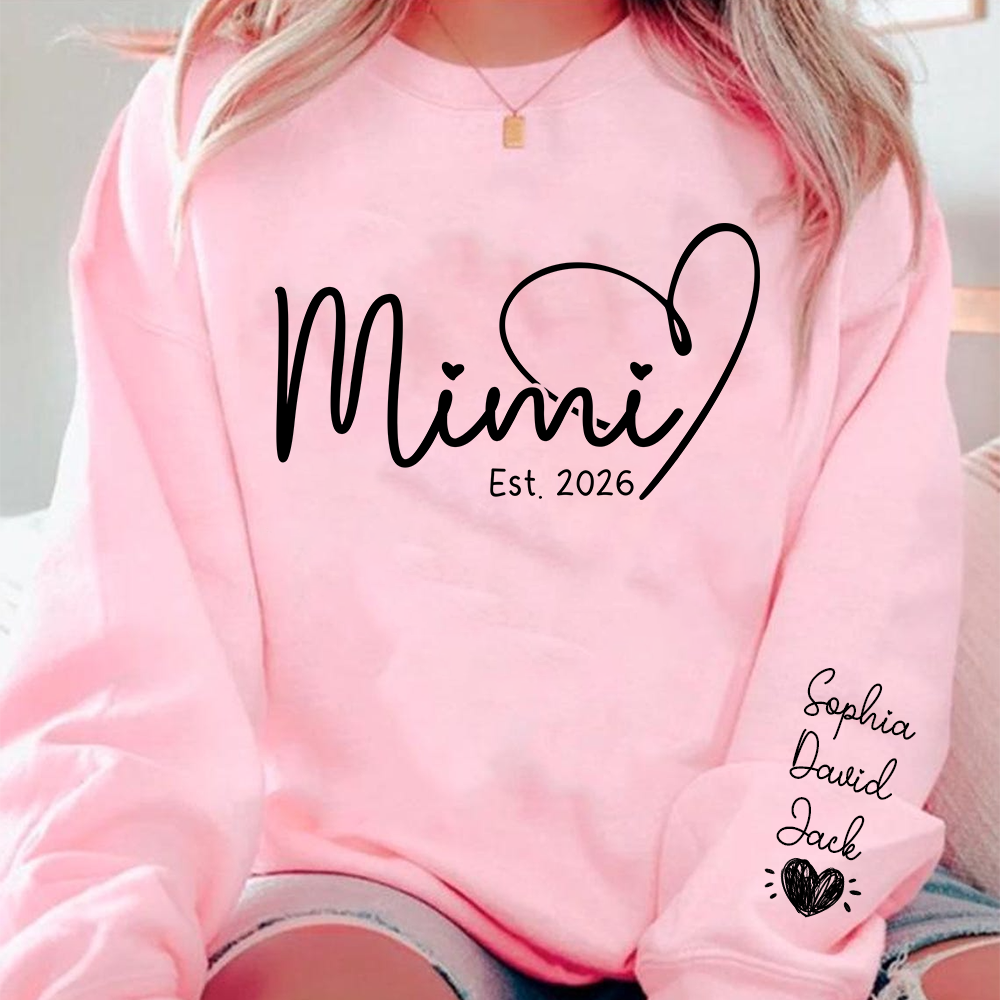 Personalized Heart Grandma Sweatshirt For Grandchild, Custom Name