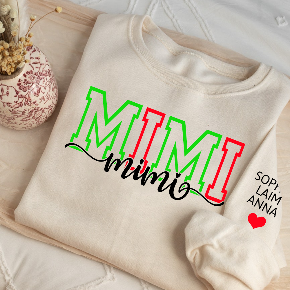Personalized Merry Christmas Mimi Sweatshirt, Gift for Grandma and Kids