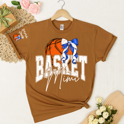 Basketball Mimi Shirt Personalized with Grandkids Names, Custom Basketball Family Tee