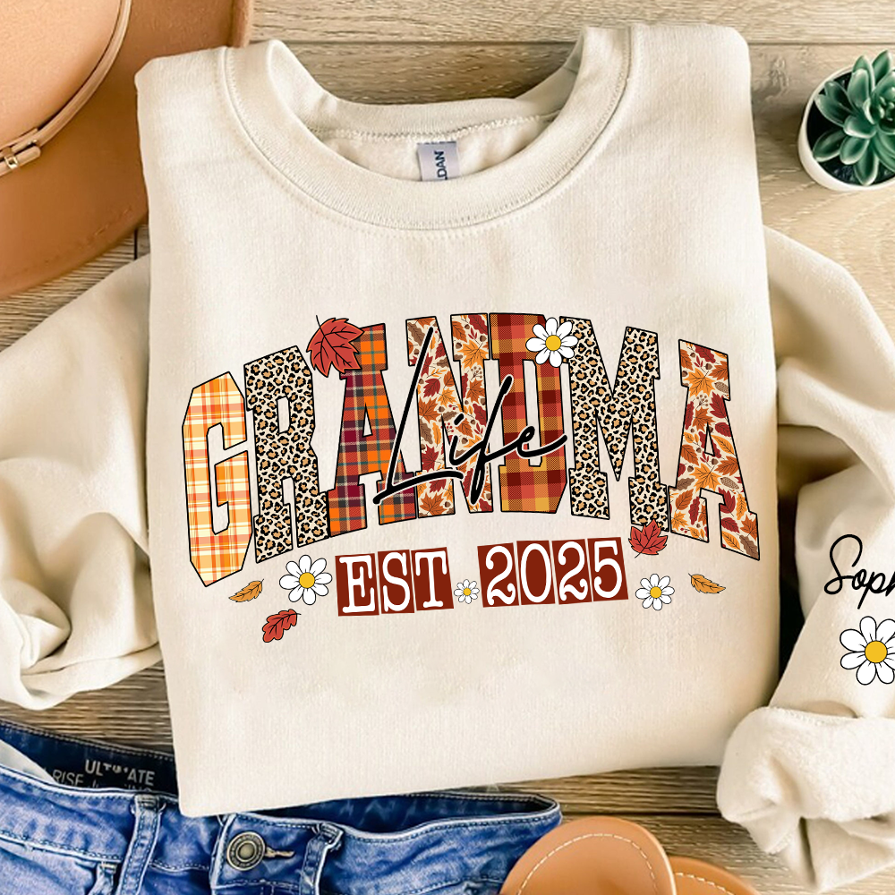Preppy Fall Mimi Life, Personalized For Grandma And Kids
