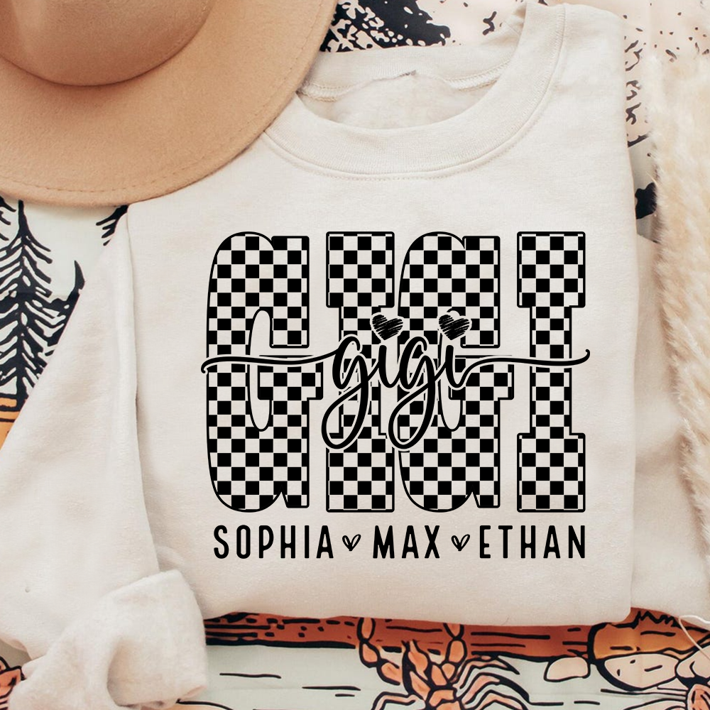 Gigi Style Checkered Bible Set, Customized Gift for Grandma and Grandchild