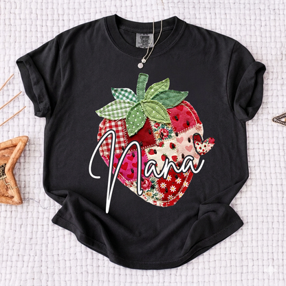 Comfort Colors® Customized Mimi Shirt with Names, Sweet Strawberry Spring Grandma Gift