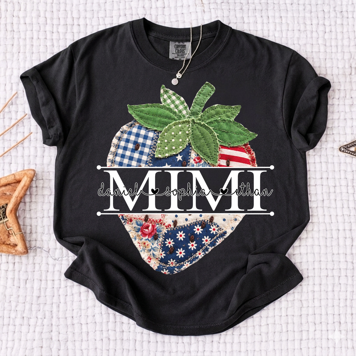 Comfort Colors® Personalized Mimi 4th of July Shirt, Cute Patriotic Grandma Strawberry Tee