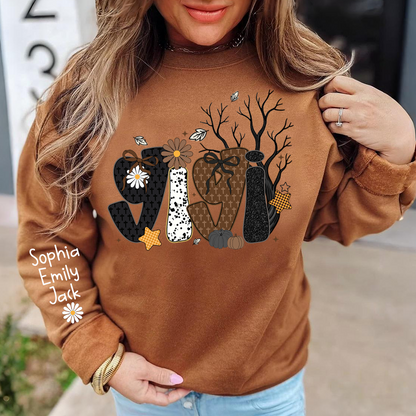 Personalized Grandma, Prayer Sweatshirt, Custom Gigi Nickname with Kids