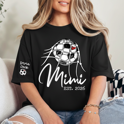Children's Sports T-shirt, Custom Printed With Name, For Grandma, Soccer Mimi brand, Customizable With FoundingYear