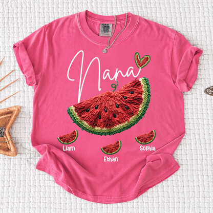 Comfort Colors® Custom Nana Watermelon Shirt, Cute 4th of July Summer Grandma Gift