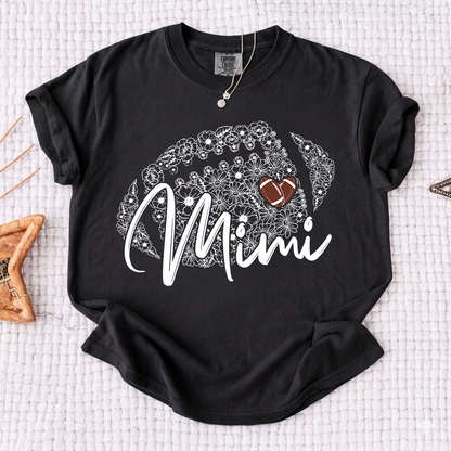 Comfort Mimi Football Shirt, Personalized Mimi T-Shirt with Floral Football Design