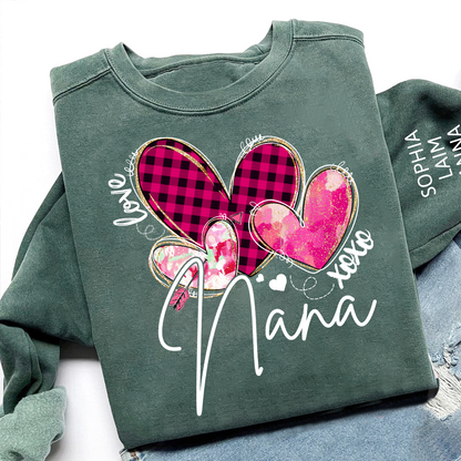 Customized Valentine Pink Xoxo Valentine Design, Personalized Nana with Kids Name