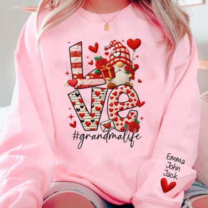Love Grandma Sweatshirt, Grandmalife Heart Design For Gift Grandma And Kids