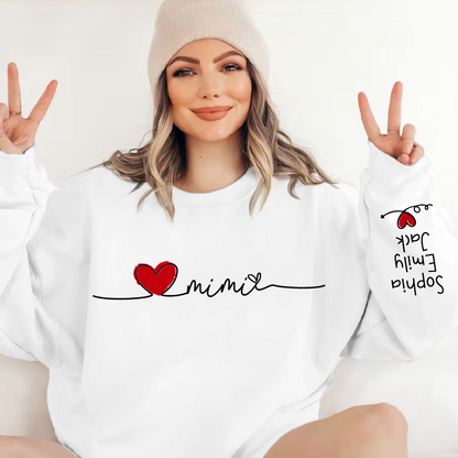 Gigi Heart Personalized Sweatshirt, Custom Grandma Gift with Kids