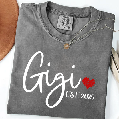 Comfort Colors® Personalized Gigi Est 2025 T-Shirt