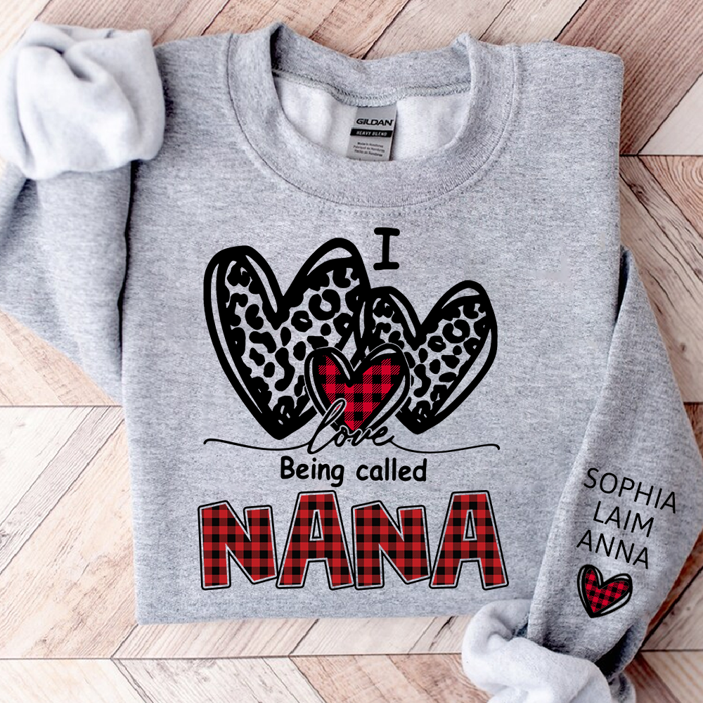 Personalized I Love Being Called Mimi Sweatshirt,Heart Valentine Gifts For Grandma And Grandchildren's