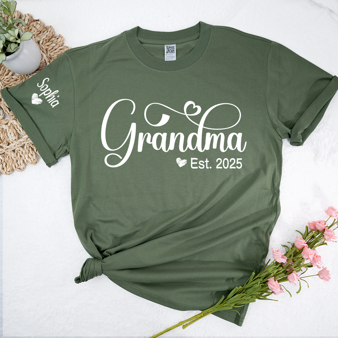 Grandma Gifts Personalized Grandma Est Shirt, Custom T-Shirts For Grandma And Kids 2025