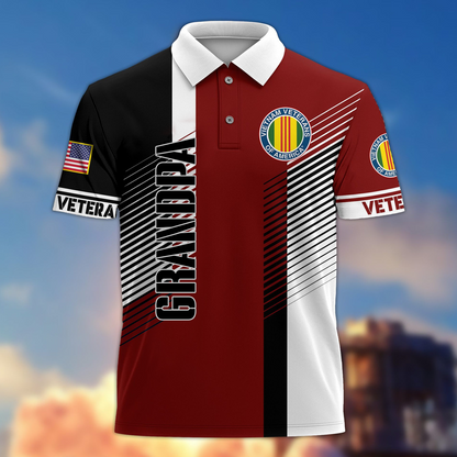Premium US Veterans Polo Shirt, Gifts On Father's Day 3D Polo Shirt
