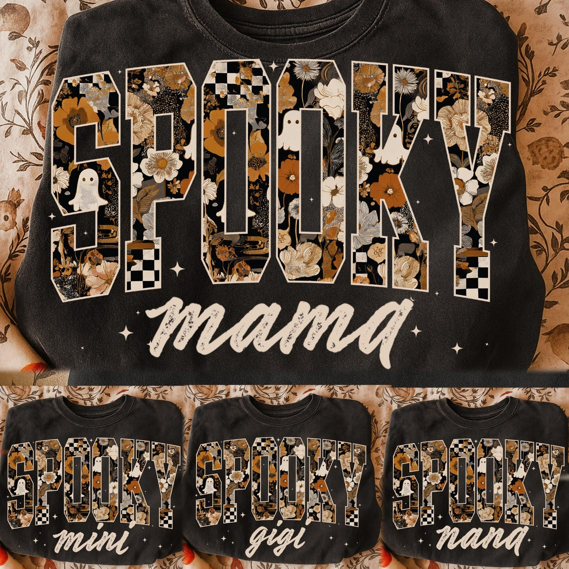 Personalized Spooky Grandma Halloween Sweatshirt, Gift for Mimi And Kids
